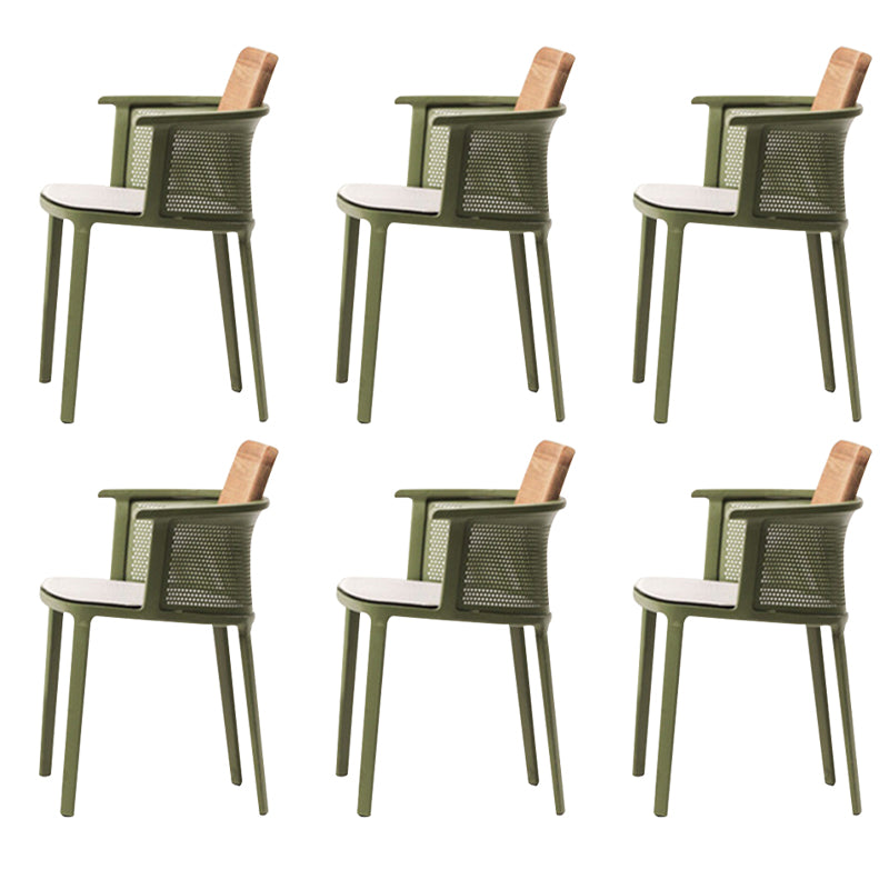 Contemporary Metal Dining Armchair Stacking Dining Side Chairs