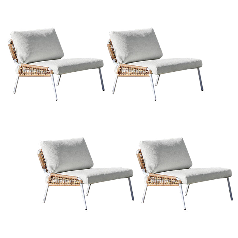 Modern Patio Dining Chair Set Metal Armless Dining Side Chair