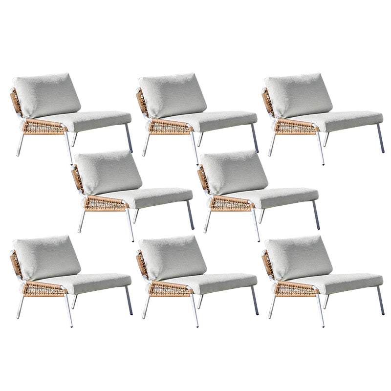 Modern Patio Dining Chair Set Metal Armless Dining Side Chair