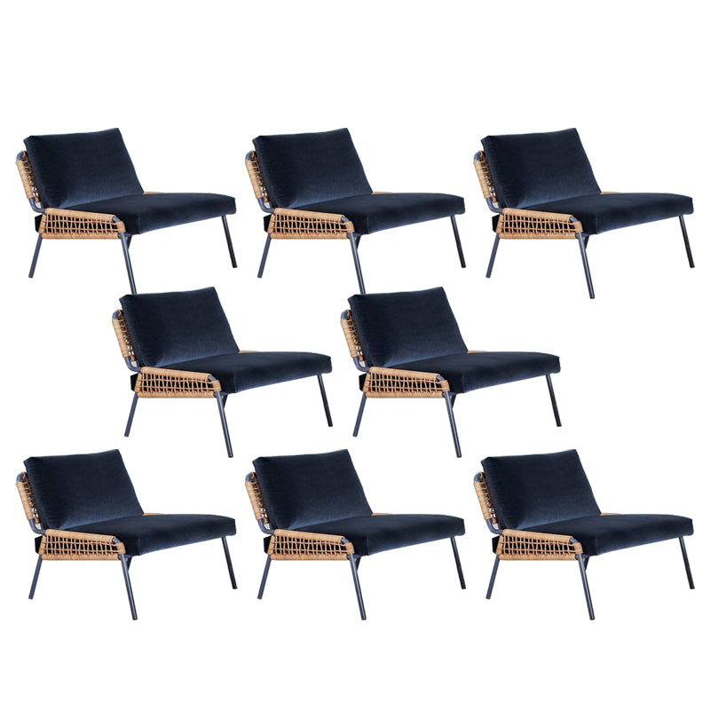 Modern Patio Dining Chair Set Metal Armless Dining Side Chair