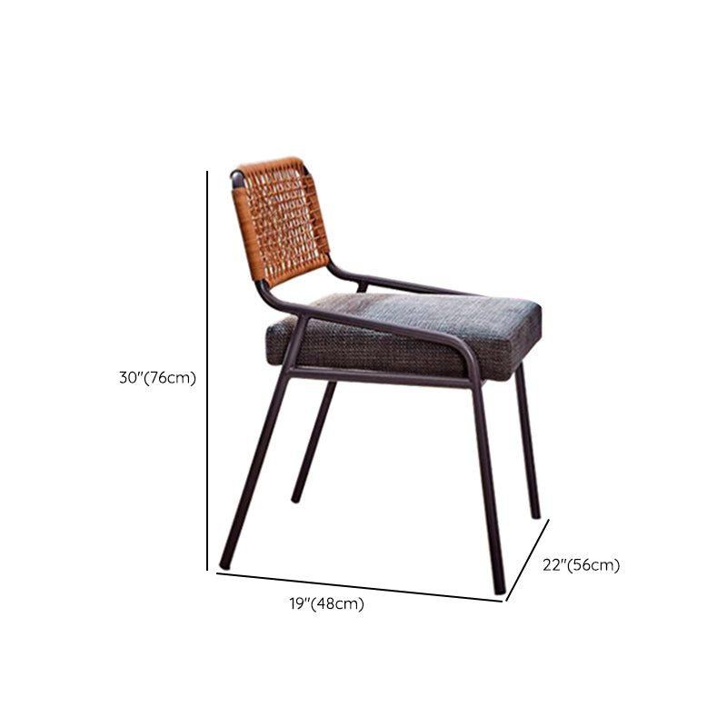 Modern Patio Dining Chair Set Metal Armless Dining Side Chair