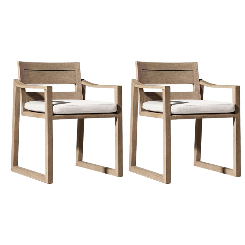 Modern Dining Side Chairs Solid Wood Natural RemovableUV Protective Finish Cushion