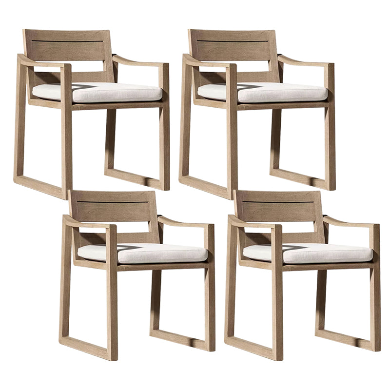 Modern Dining Side Chairs Solid Wood Natural RemovableUV Protective Finish Cushion