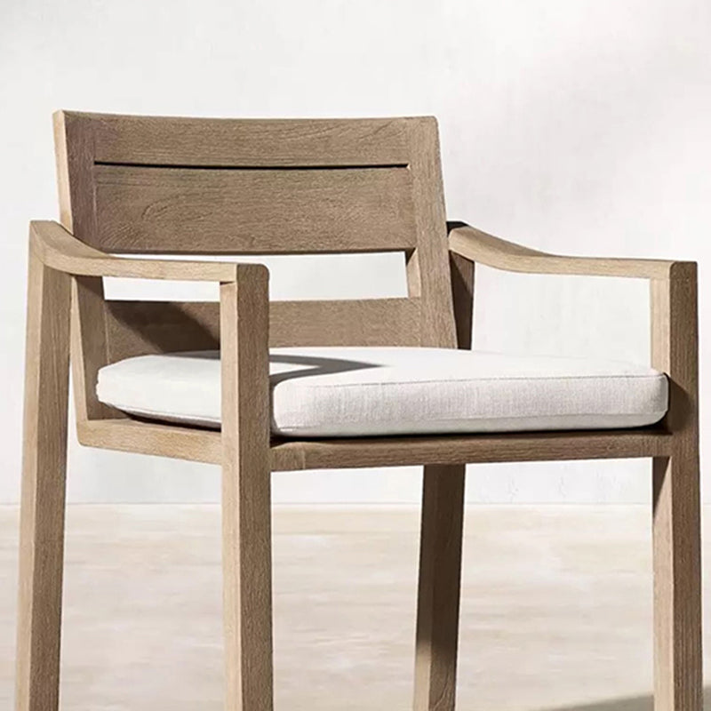 Modern Dining Side Chairs Solid Wood Natural RemovableUV Protective Finish Cushion