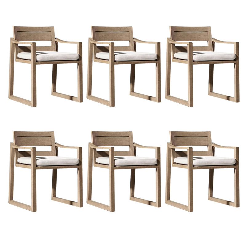 Modern Dining Side Chairs Solid Wood Natural RemovableUV Protective Finish Cushion