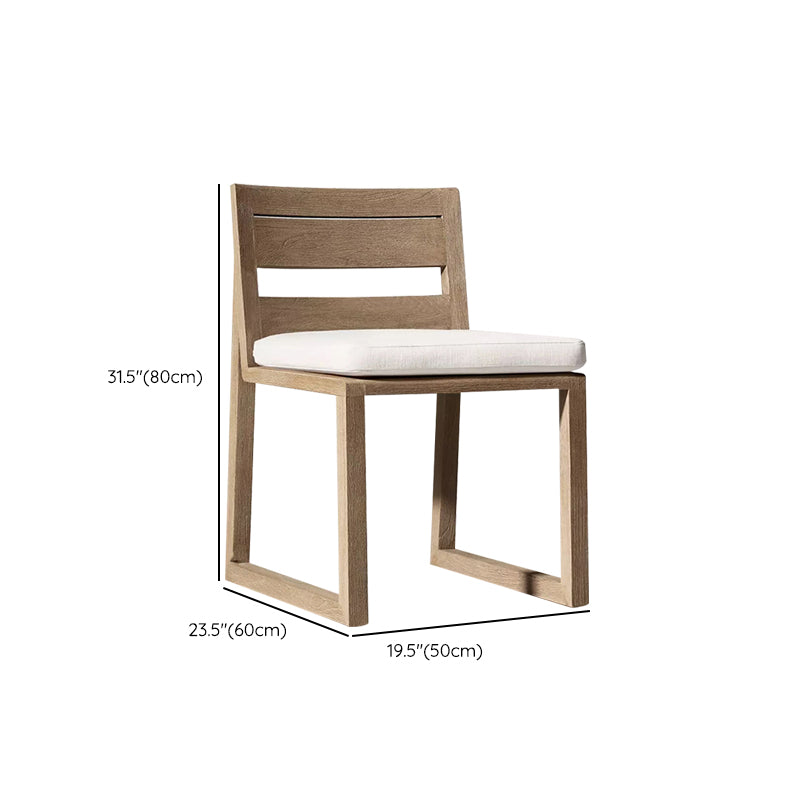 Modern Dining Side Chairs Solid Wood Natural RemovableUV Protective Finish Cushion
