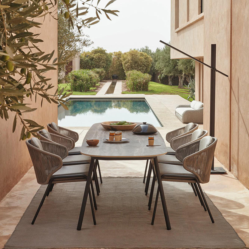 Tropical Outdoor Bistro Chairs with Water Repellent Finish Cushion and Metal Base