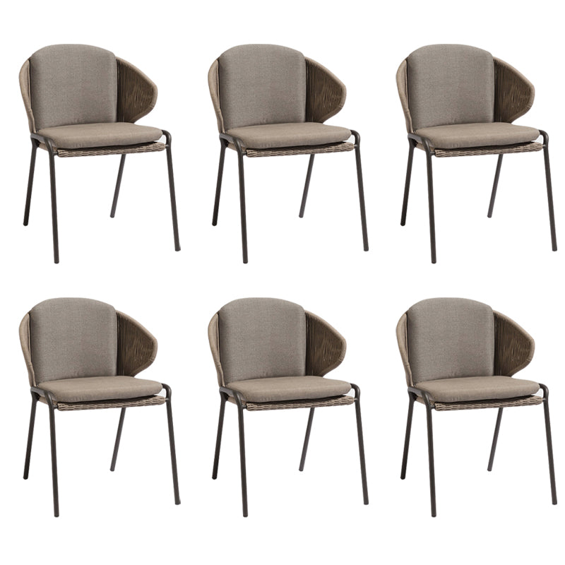 Tropical Outdoor Bistro Chairs with Water Repellent Finish Cushion and Metal Base