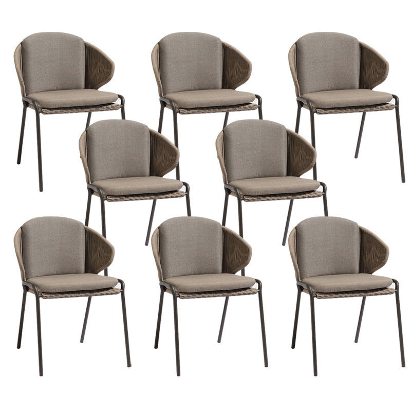 Tropical Outdoor Bistro Chairs with Water Repellent Finish Cushion and Metal Base