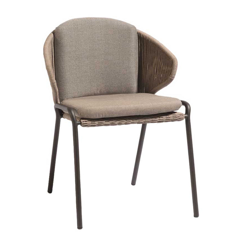 Tropical Outdoor Bistro Chairs with Water Repellent Finish Cushion and Metal Base