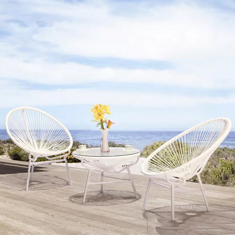 Tropical Faux Rattan Outdoor Chair with Arm UV Protective Outdoor Chair