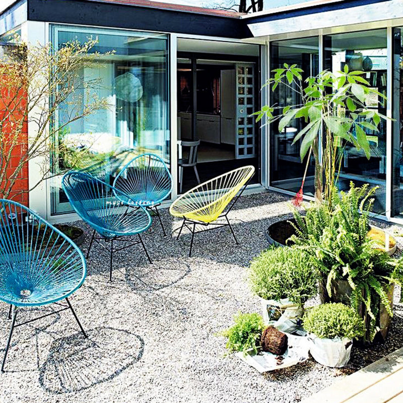 Tropical Faux Rattan Outdoor Chair with Arm UV Protective Outdoor Chair