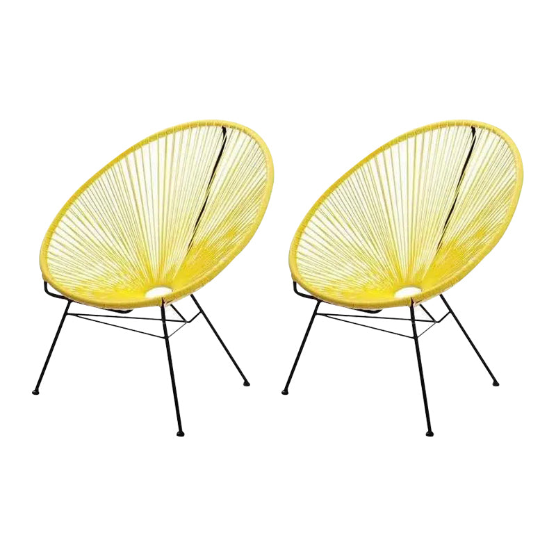 Tropical Faux Rattan Outdoor Chair with Arm UV Protective Outdoor Chair