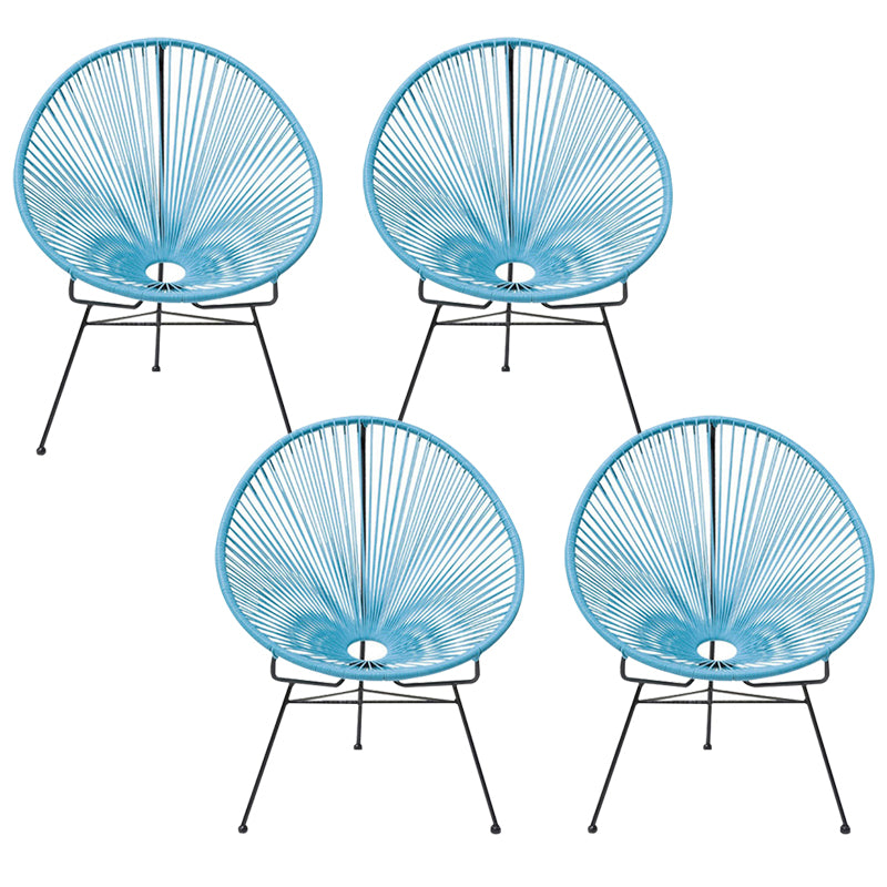 Tropical Faux Rattan Outdoor Chair with Arm UV Protective Outdoor Chair