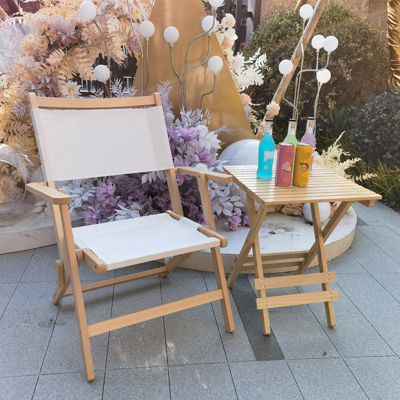 Solid Wood Modern Patio Arm Chair No Distressing Dining Armchair with Arm