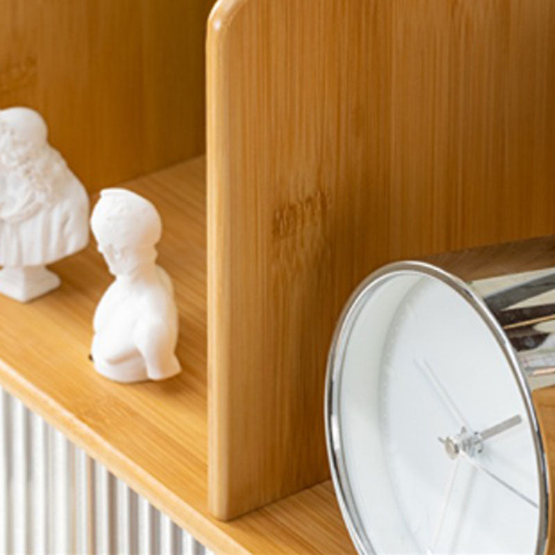 Contemporary Open Back Horizontal Bookshelf Bamboo Bookshelf for Office