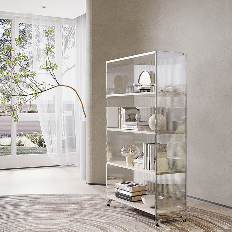 Closed Back Vertical Bookshelf Modern Style Acrylic Bookcase for Office