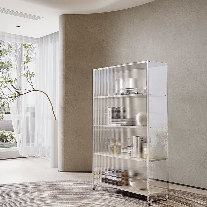 Closed Back Vertical Bookshelf Modern Style Acrylic Bookcase for Office