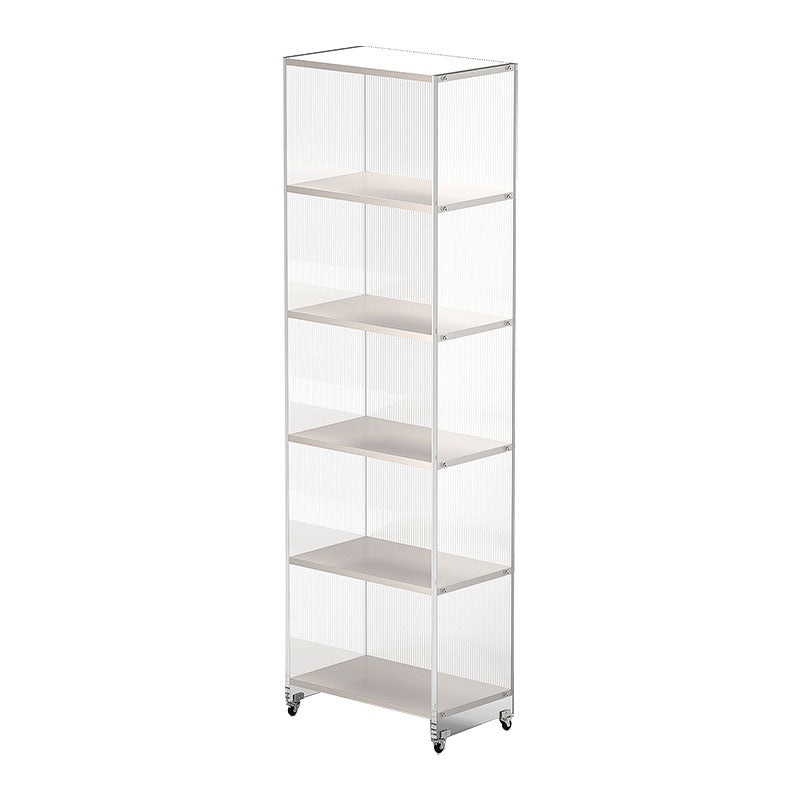 Closed Back Vertical Bookshelf Modern Style Acrylic Bookcase for Office