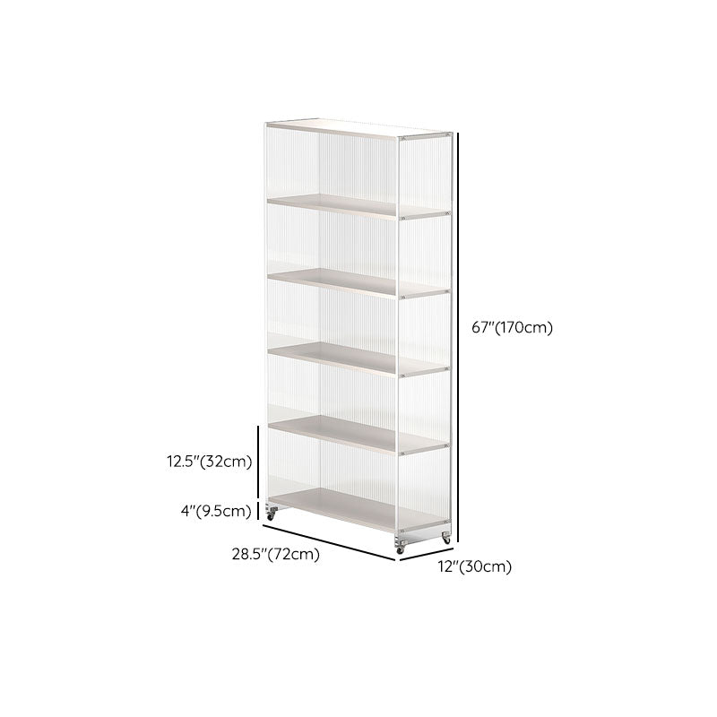 Closed Back Vertical Bookshelf Modern Style Acrylic Bookcase for Office