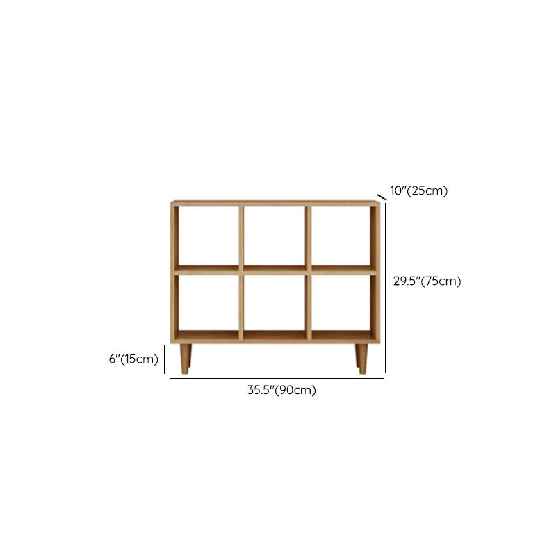Modern Style Open Back Bookshelf Solid Wood Bookcase with Shelves