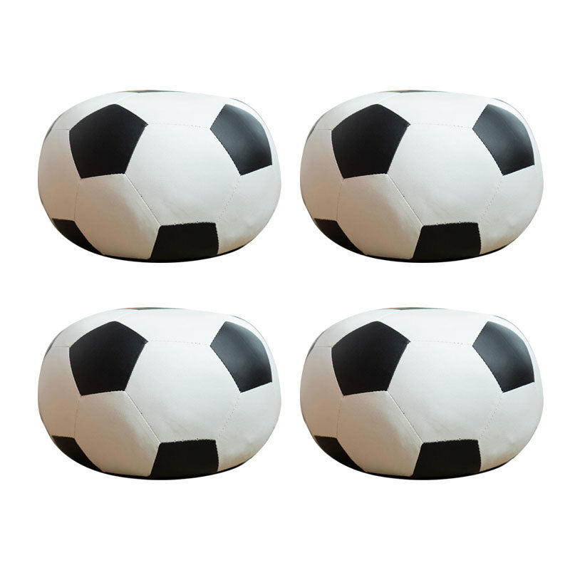 Modern Pouf Ottoman Faux Leather Water Resistant Upholstered Spherical Ottoman