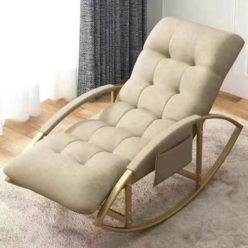 Indoor Single Sofa Rocking Chair Glam Style Rocking Chair with Cushion