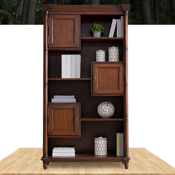 Industrial Brown Lacquered Cabinet 3-Door Cabinets, 70.9" Tall