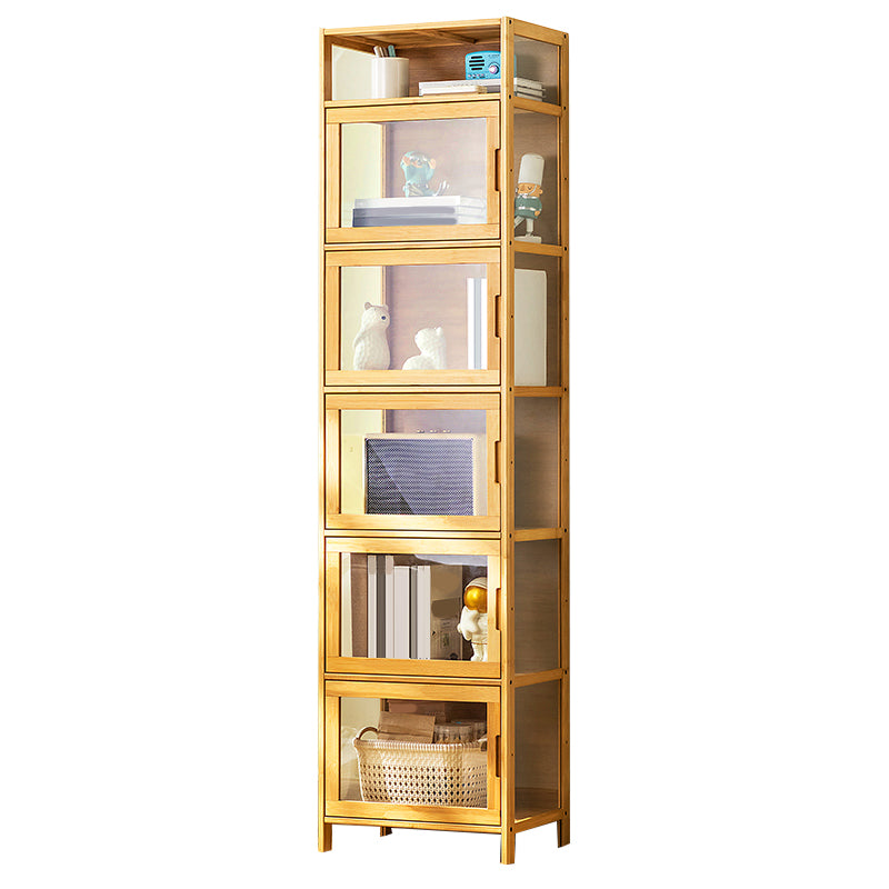 Contemporary Rectangle Accent Cabinet, Brown/Natural/Grey Cabinet with Doors