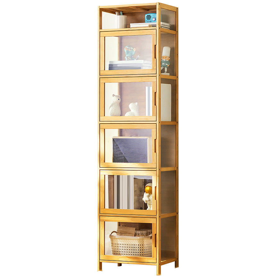 Contemporary Rectangle Accent Cabinet, Brown/Natural/Grey Cabinet with Doors