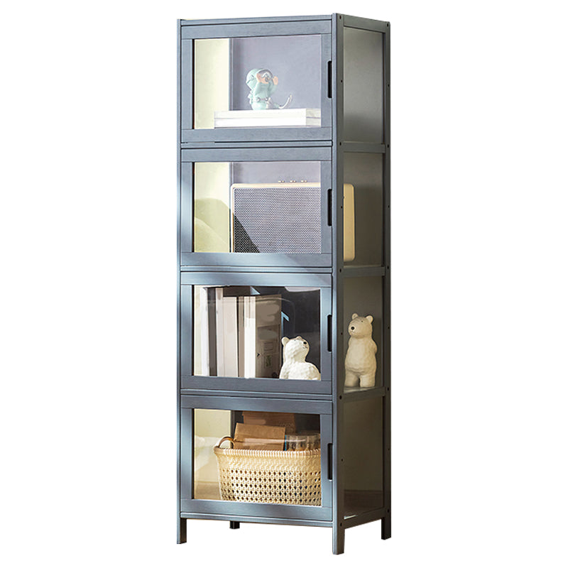 Contemporary Rectangle Accent Cabinet, Brown/Natural/Grey Cabinet with Doors