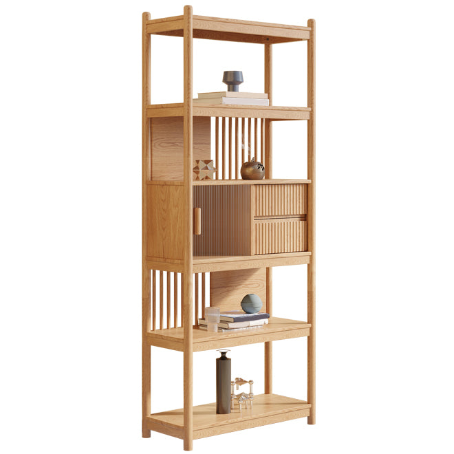 Rectangular Wood Cabinet, Mid-Century Modern Glass Paned Door Storage Cabinet