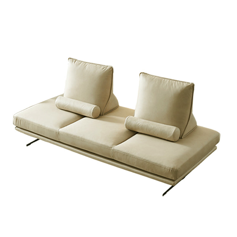 Ultra-Modern Sofa with Bolster Pillows Armless Settee for Bonus Room