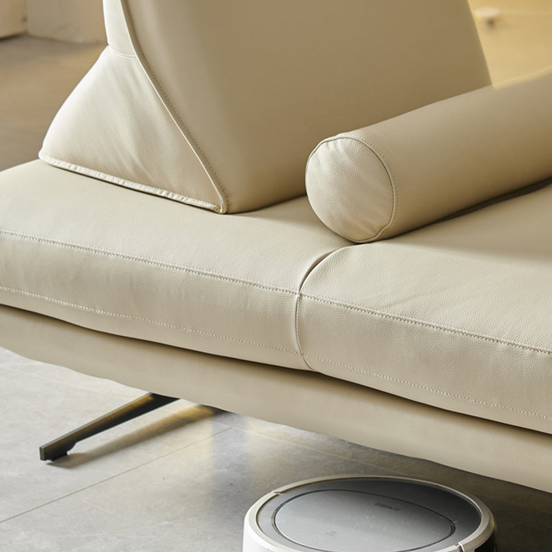 Ultra-Modern Sofa with Bolster Pillows Armless Settee for Bonus Room