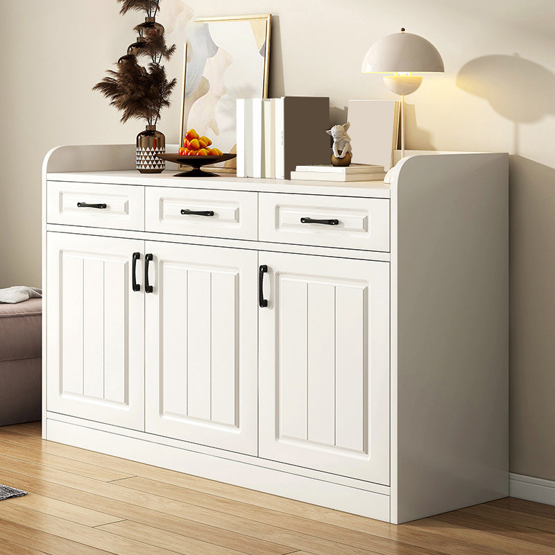 White Accent Cabinet Standard Rectangle Side Cabinet with Doors