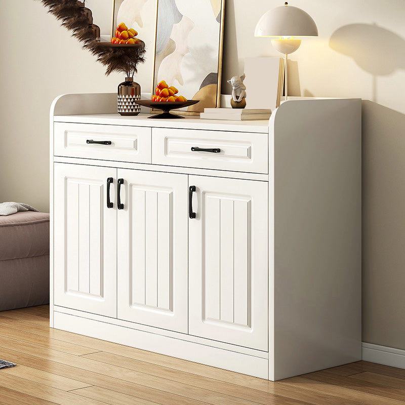 White Accent Cabinet Standard Rectangle Side Cabinet with Doors