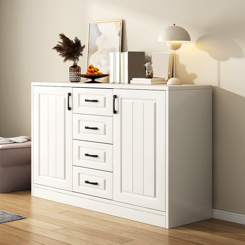 White Accent Cabinet Standard Rectangle Side Cabinet with Doors