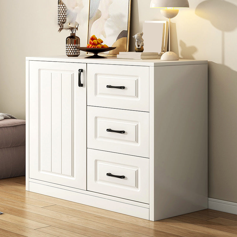 White Accent Cabinet Standard Rectangle Side Cabinet with Doors