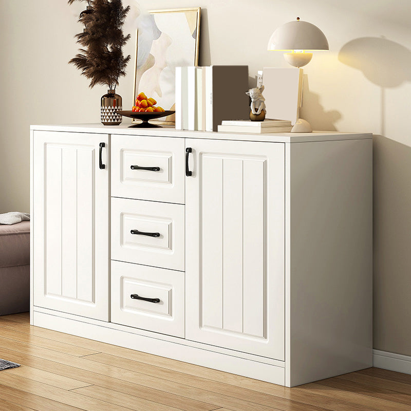 White Accent Cabinet Standard Rectangle Side Cabinet with Doors