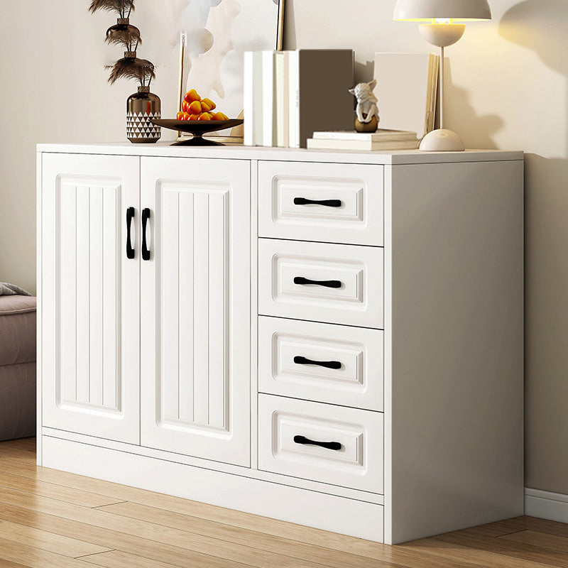 White Accent Cabinet Standard Rectangle Side Cabinet with Doors