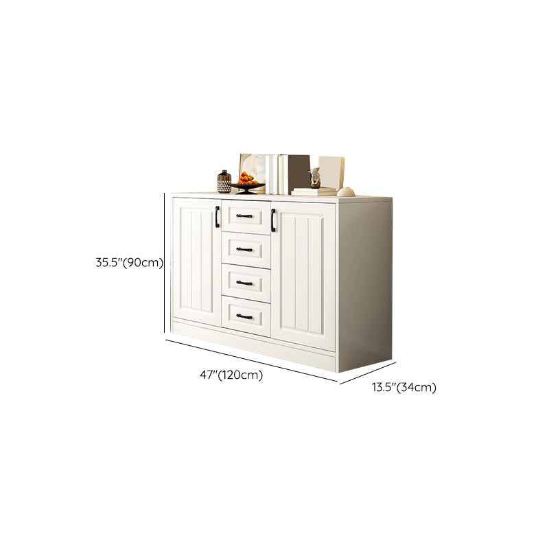 White Accent Cabinet Standard Rectangle Side Cabinet with Doors