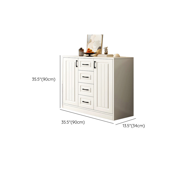 White Accent Cabinet Standard Rectangle Side Cabinet with Doors