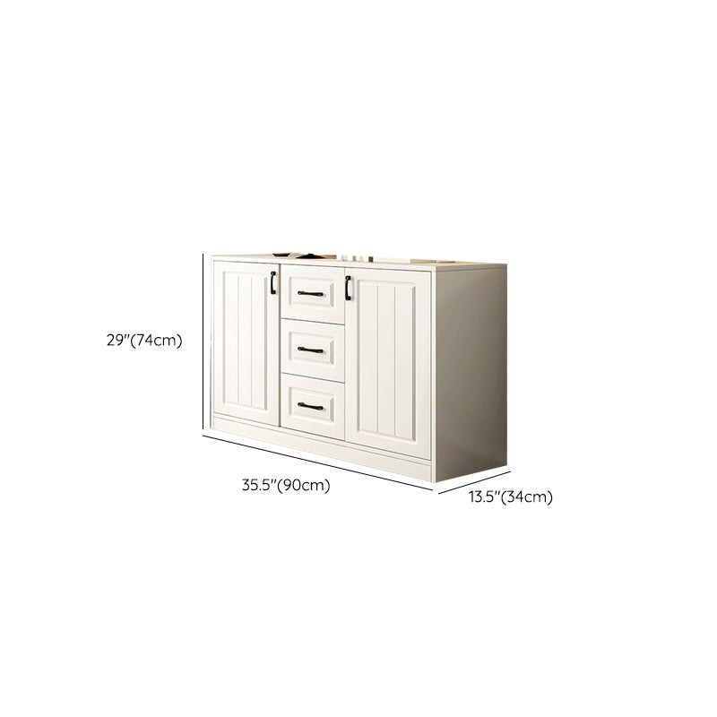 White Accent Cabinet Standard Rectangle Side Cabinet with Doors