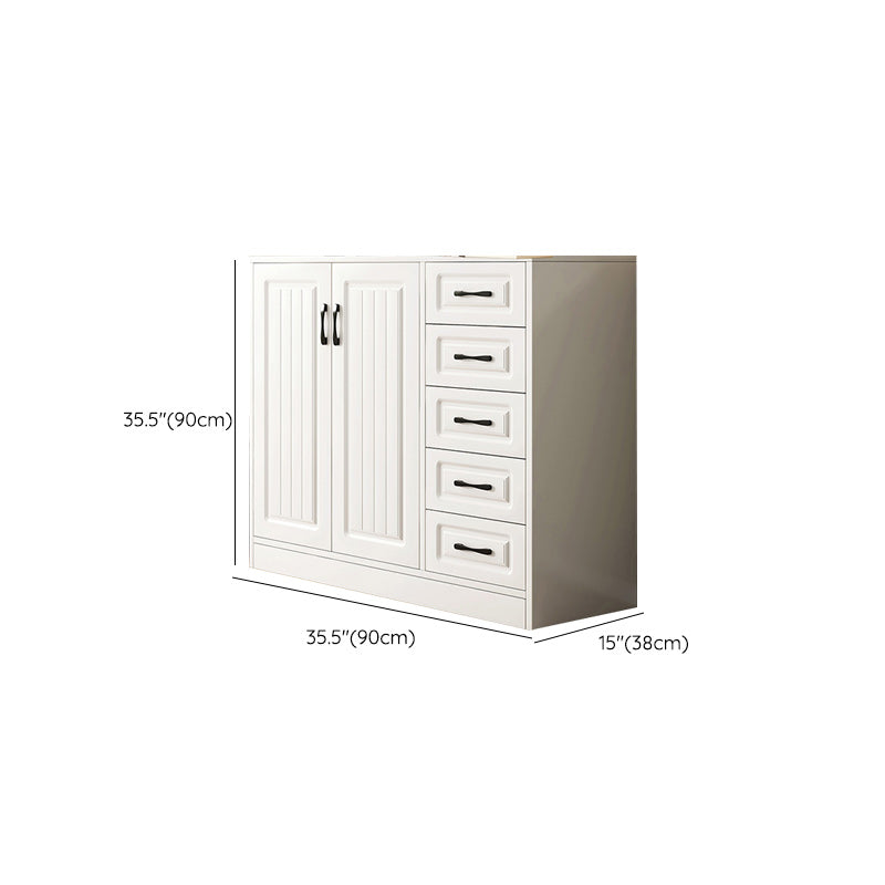 White Accent Cabinet Standard Rectangle Side Cabinet with Doors