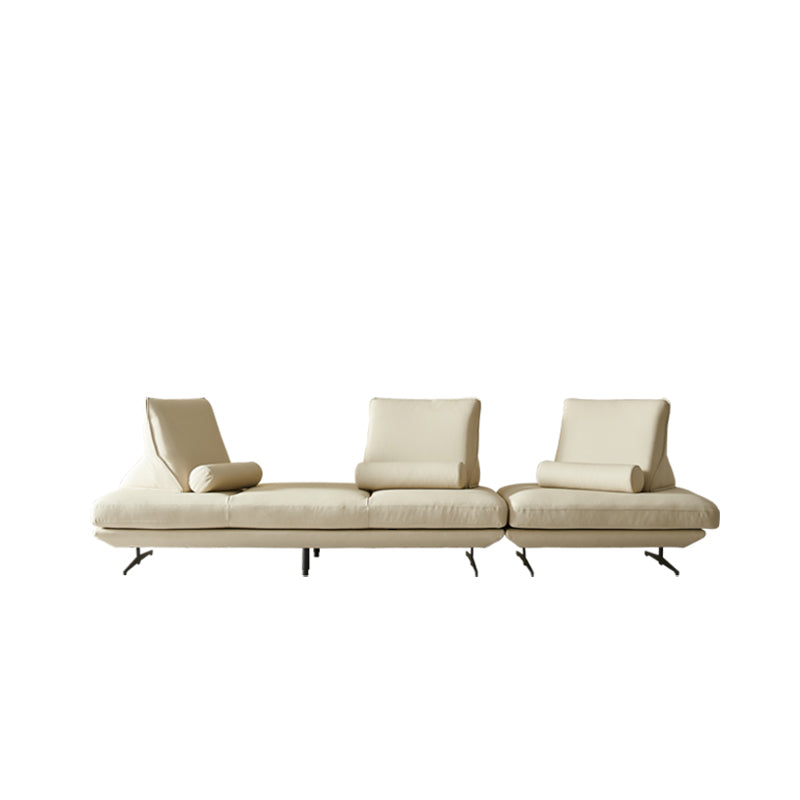 Modernistic Sofa with Bolster Pillows Armless Settee for Living Room