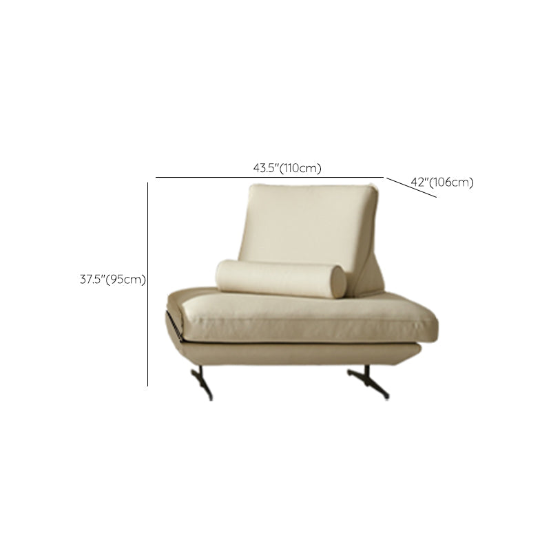 Modernistic Sofa with Bolster Pillows Armless Settee for Living Room