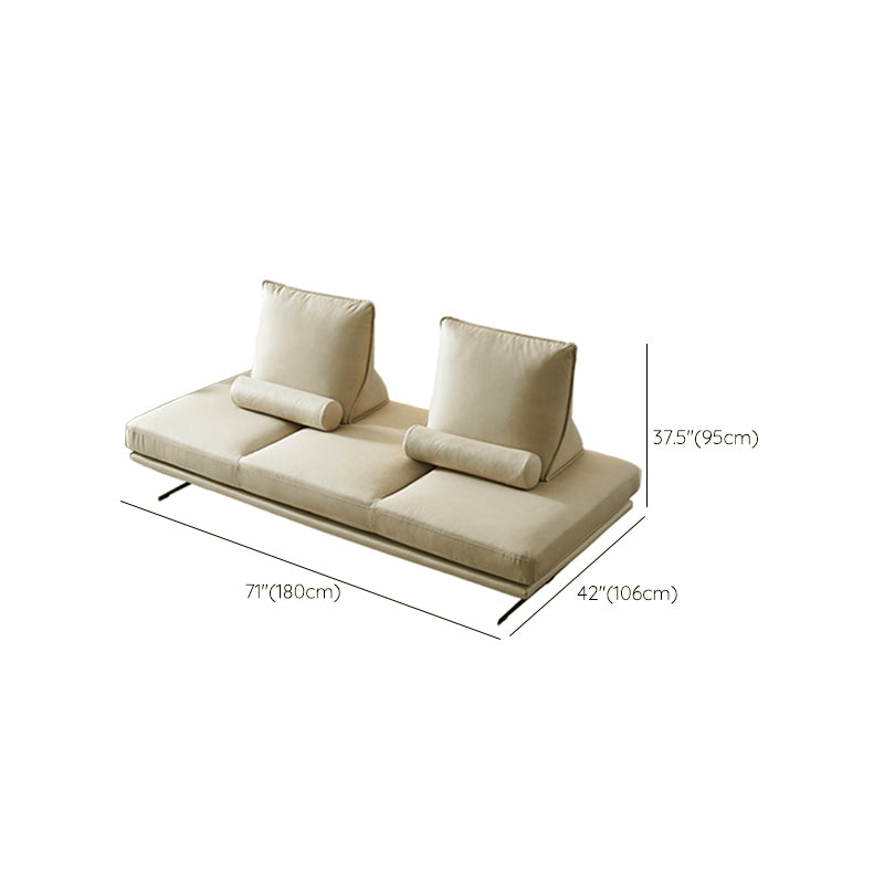 Modernistic Sofa with Bolster Pillows Armless Settee for Living Room