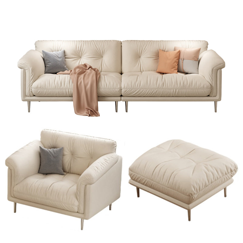 Modernistic Sofa Faux Leather Armless Sofa with Loose Back for Living Room