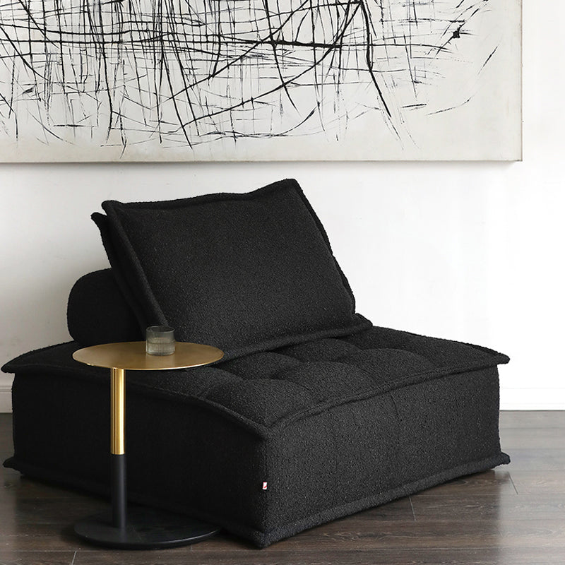 Modern Sofa with Bolster Pillows Armless Settee for Bonus Room