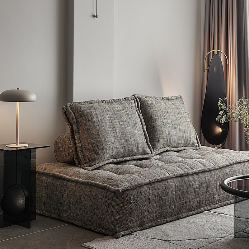 Modern Sofa with Bolster Pillows Armless Settee for Bonus Room